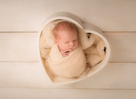 Wrapped newborn photo